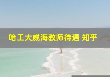 哈工大威海教师待遇 知乎